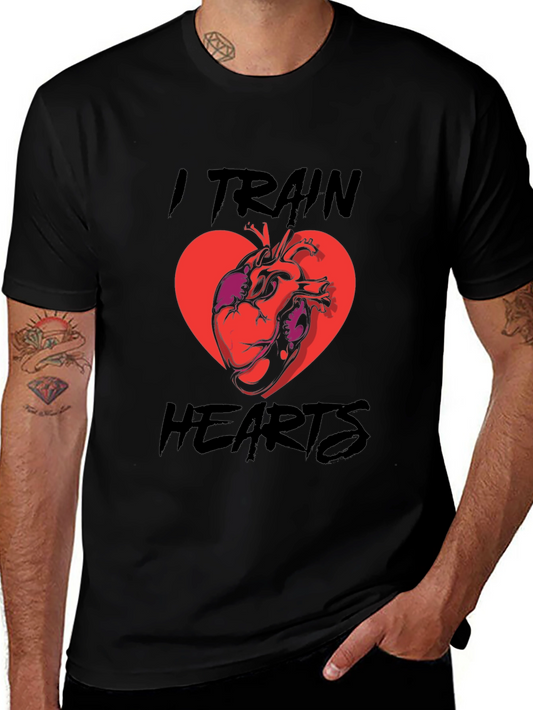 I Train Hearts T-Shirt - Black Graphic Tee