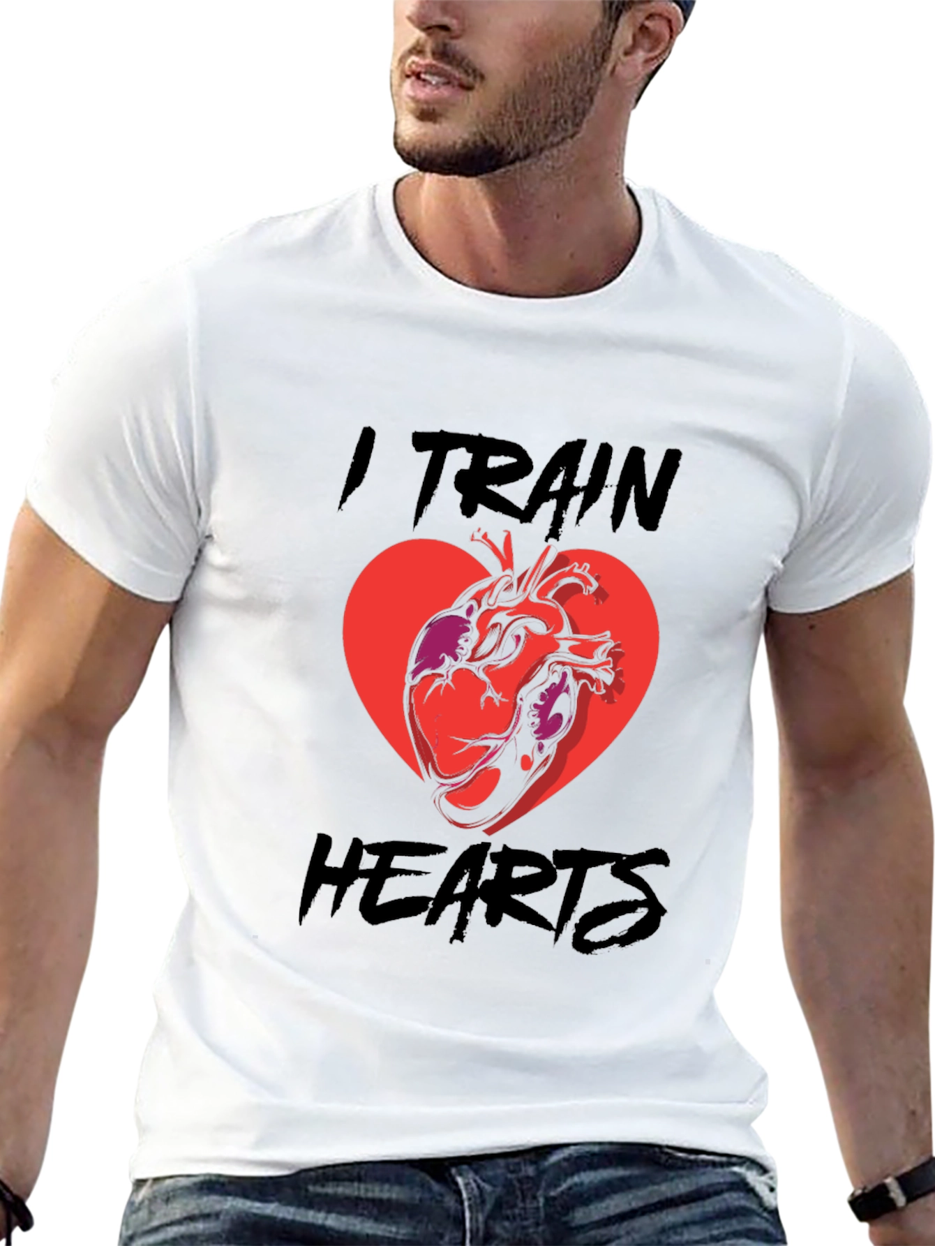 I Train Hearts T-Shirt - Black Graphic Tee