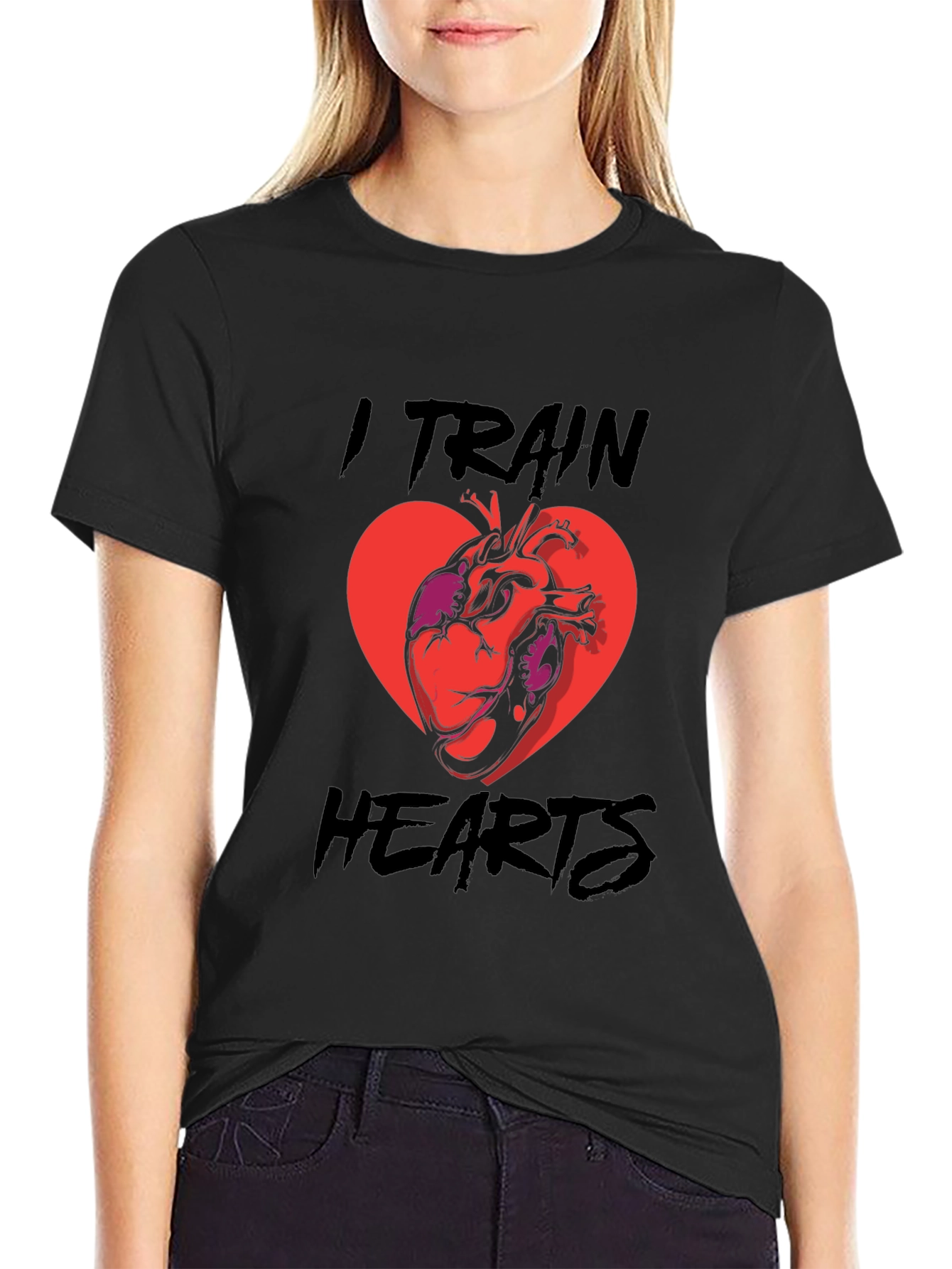 I Train Hearts T-Shirt - Black Graphic Tee