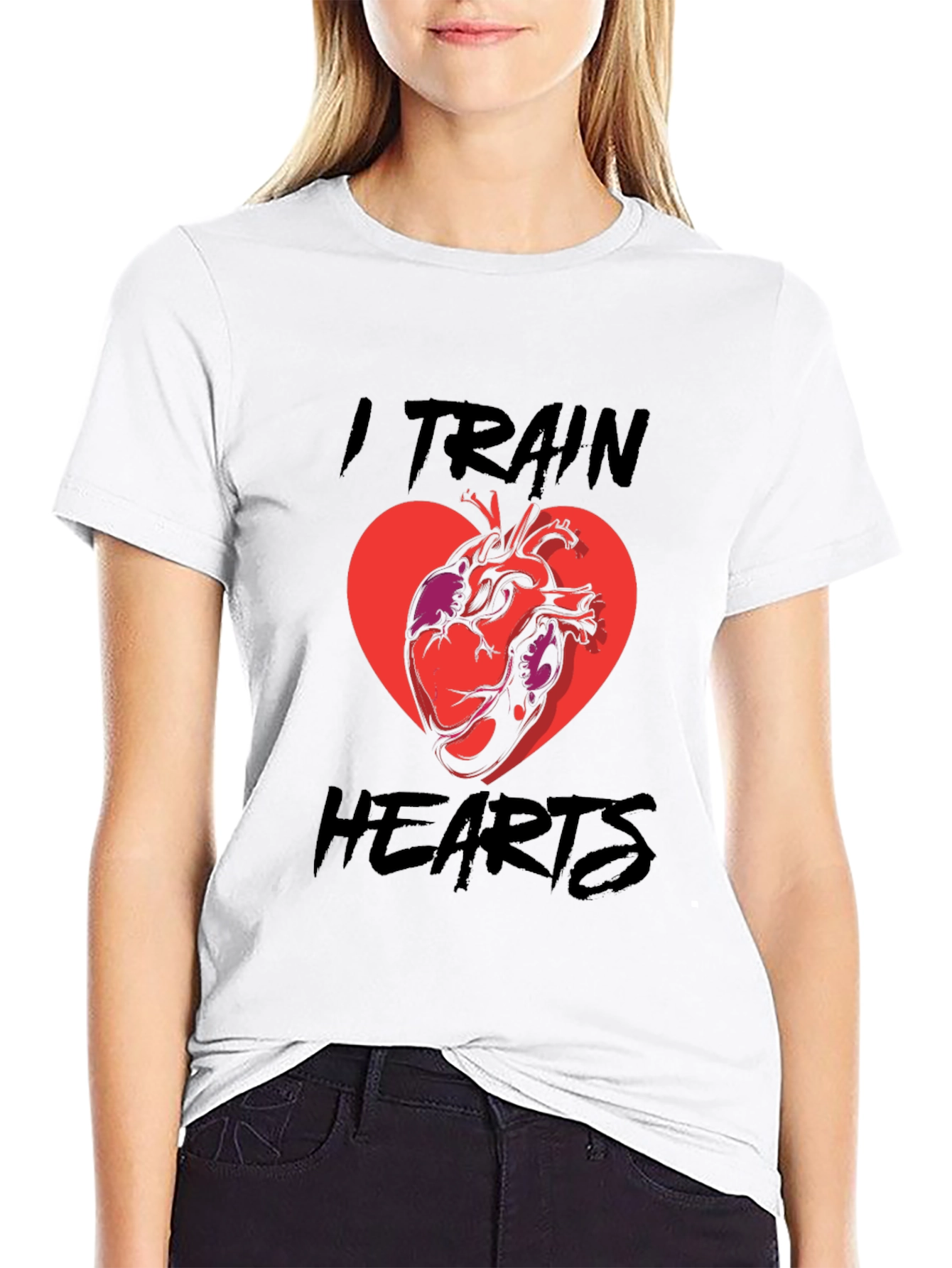 I Train Hearts T-Shirt - Black Graphic Tee