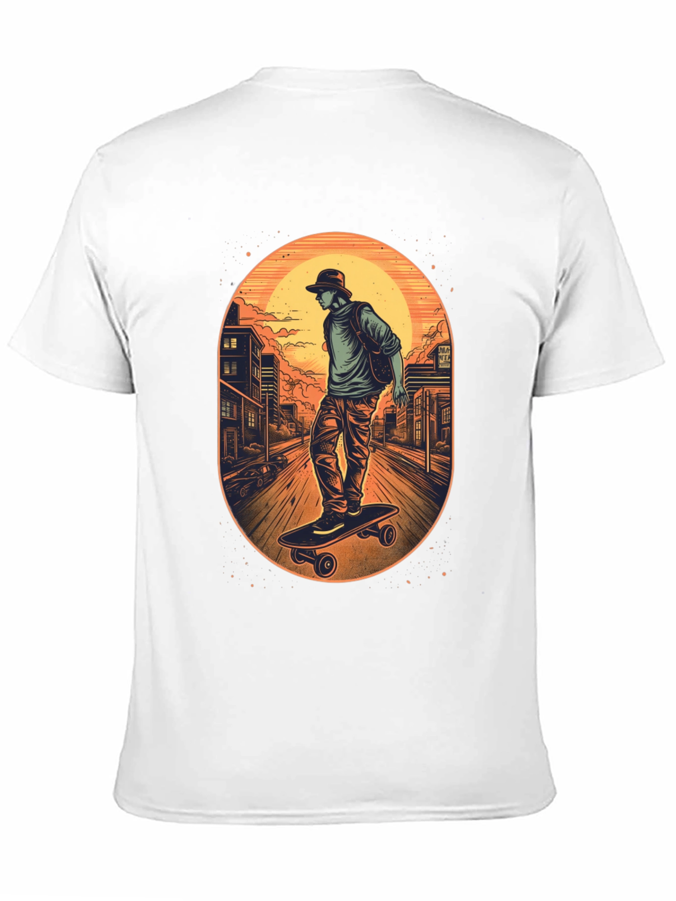 Skateboarder Graphic Black T-Shirt