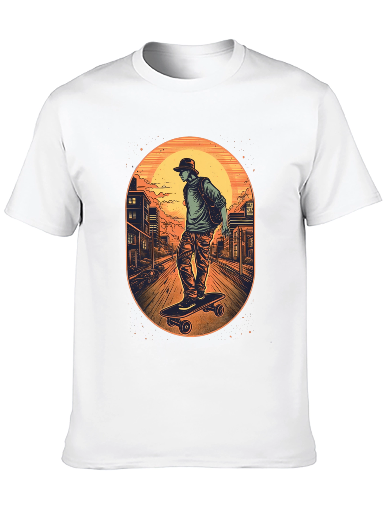 Skateboarder Graphic Black T-Shirt