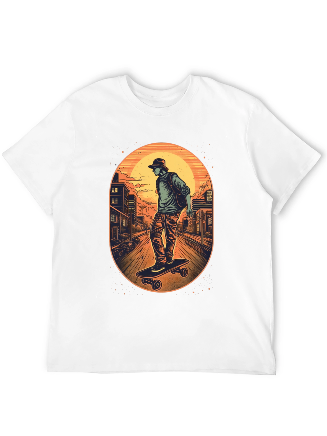 Skateboarder Graphic Black T-Shirt