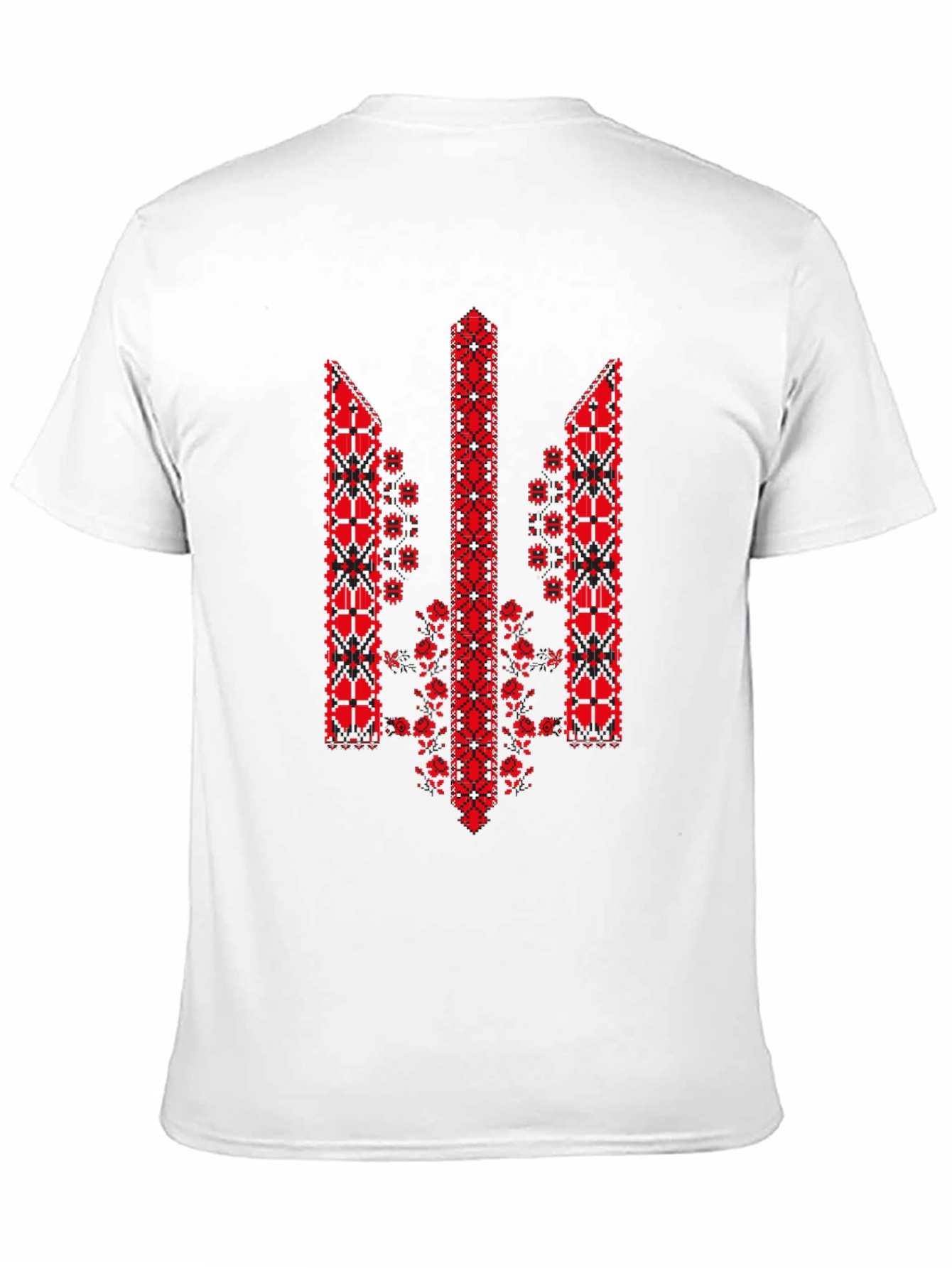 Ukrainian Trident Embroidered Black T-Shirt