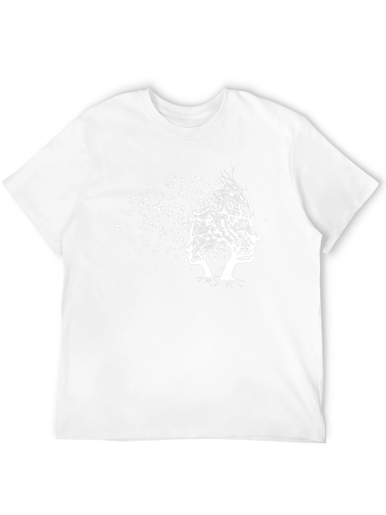 Abstract Tree Face Graphic Tee - Black