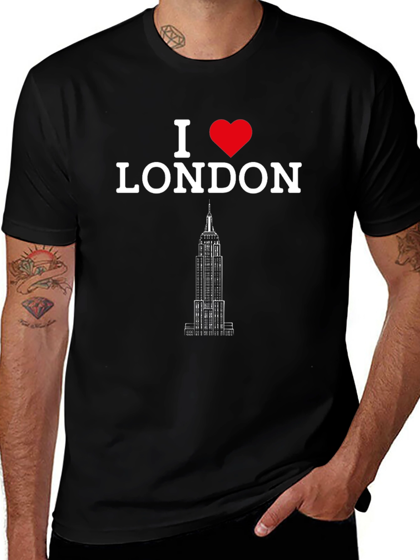 I Heart London Black T-Shirt with Empire State Building