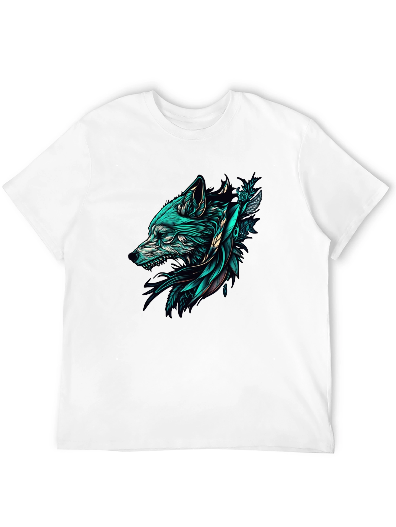 Wolf Graphic Tee - Black Cotton T-Shirt