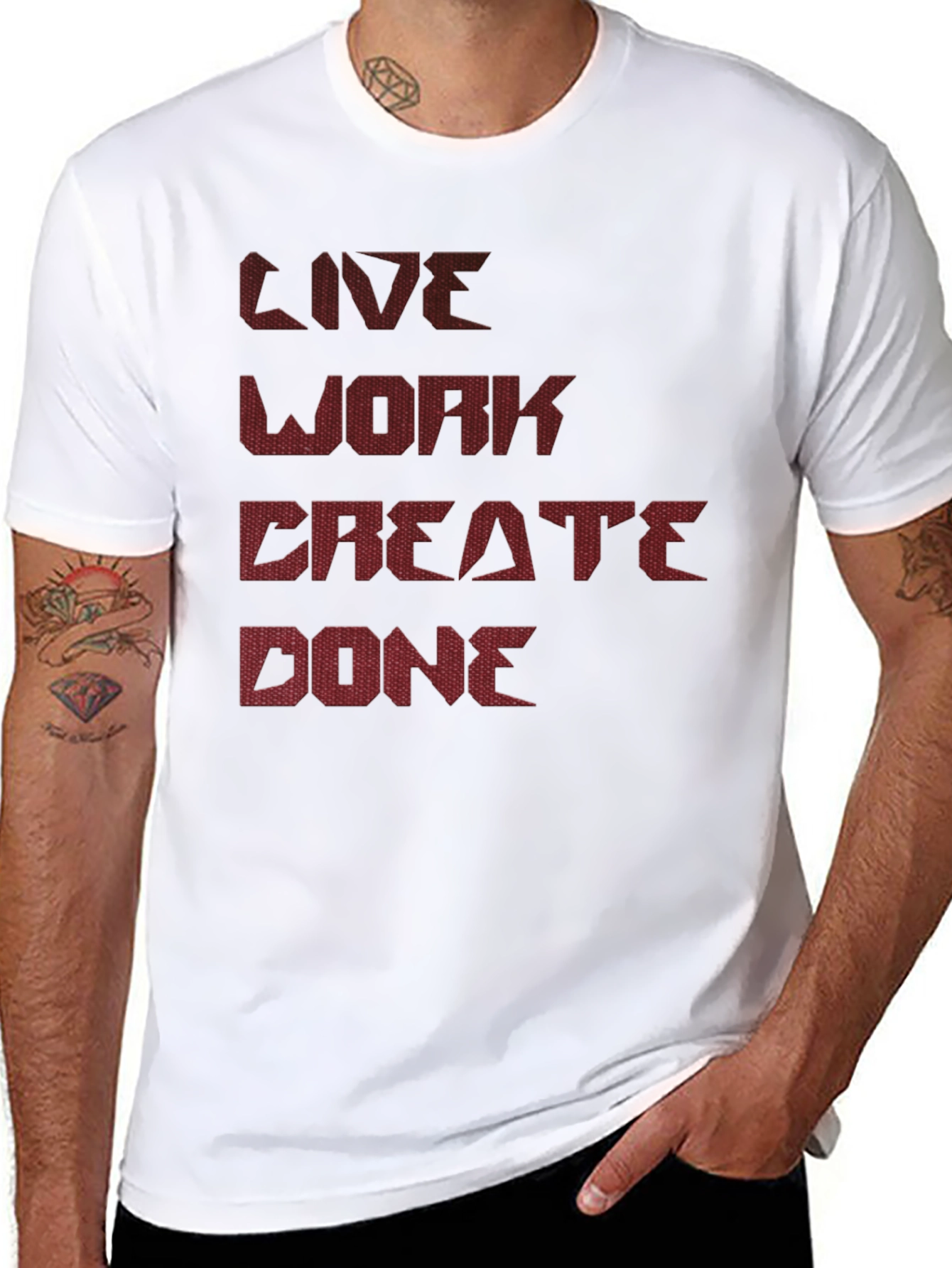 Live Work Create Done Graphic Tee - Black