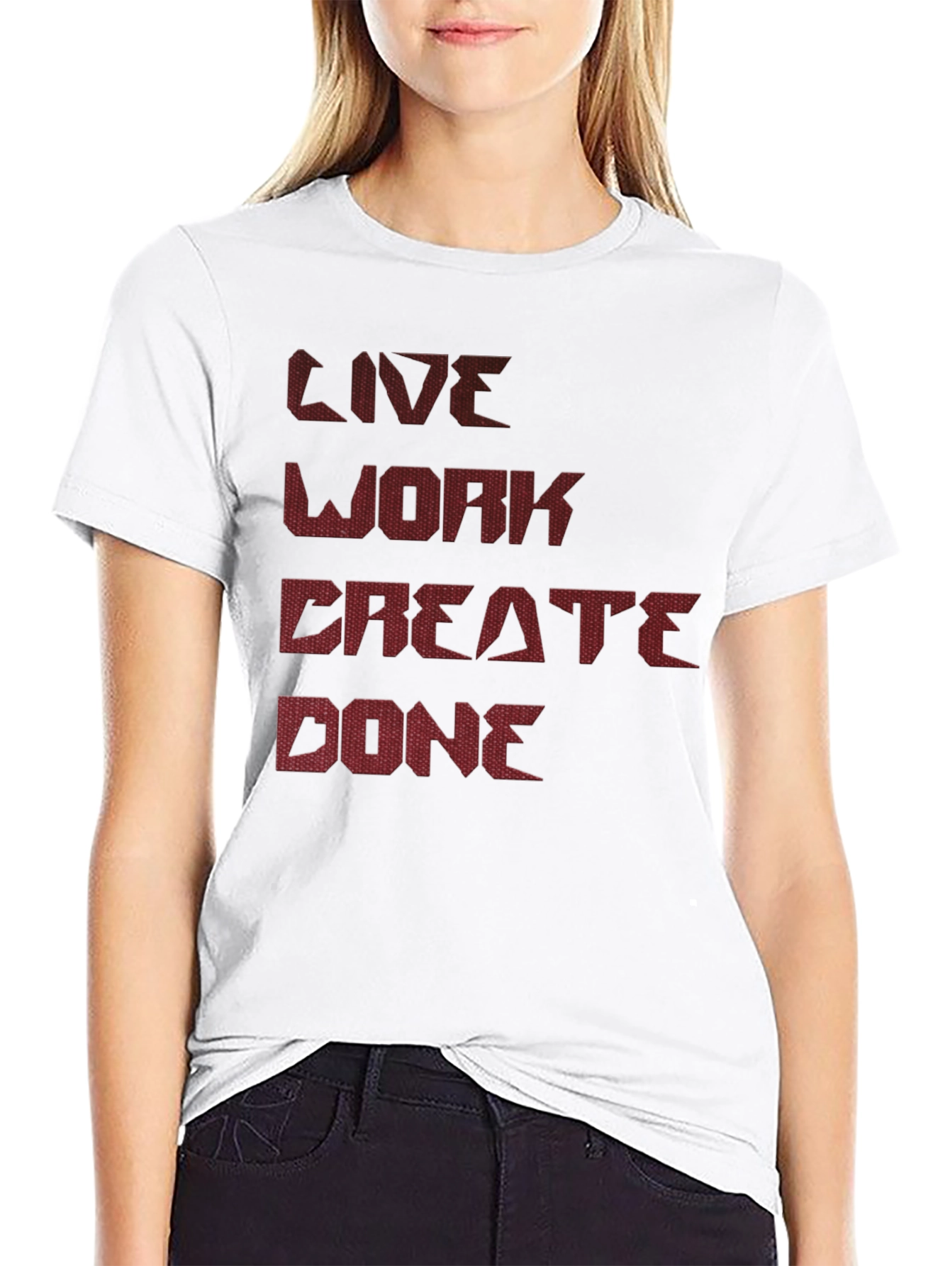 Live Work Create Done Graphic Tee - Black