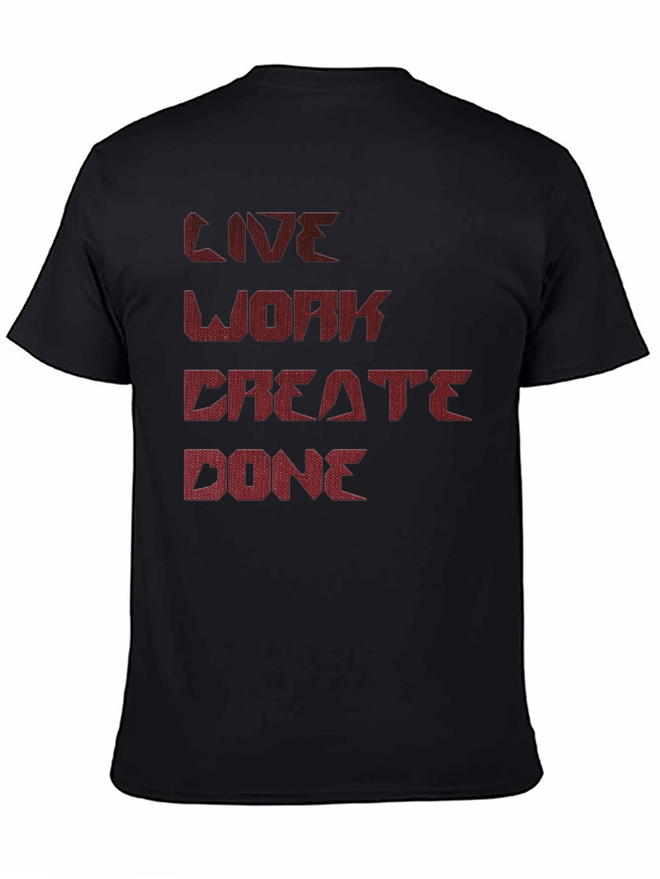 Live Work Create Done Graphic Tee - Black