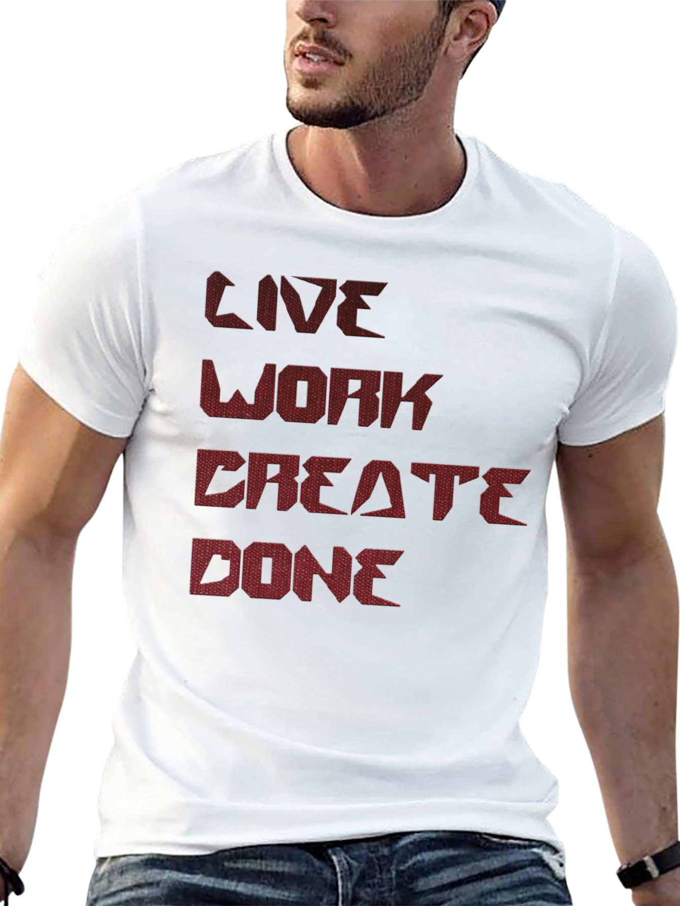 Live Work Create Done Graphic Tee - Black