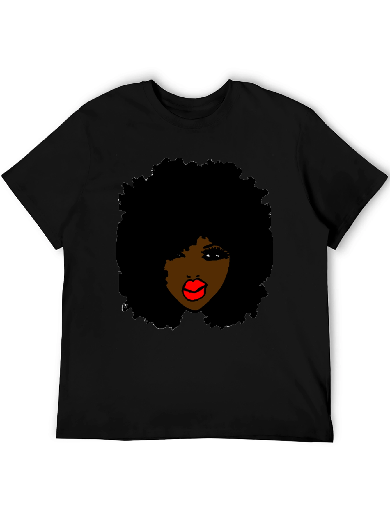 Afro Queen Graphic T-Shirt - Black Cotton Tee