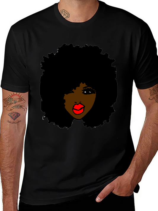 Afro Queen Graphic T-Shirt - Black Cotton Tee