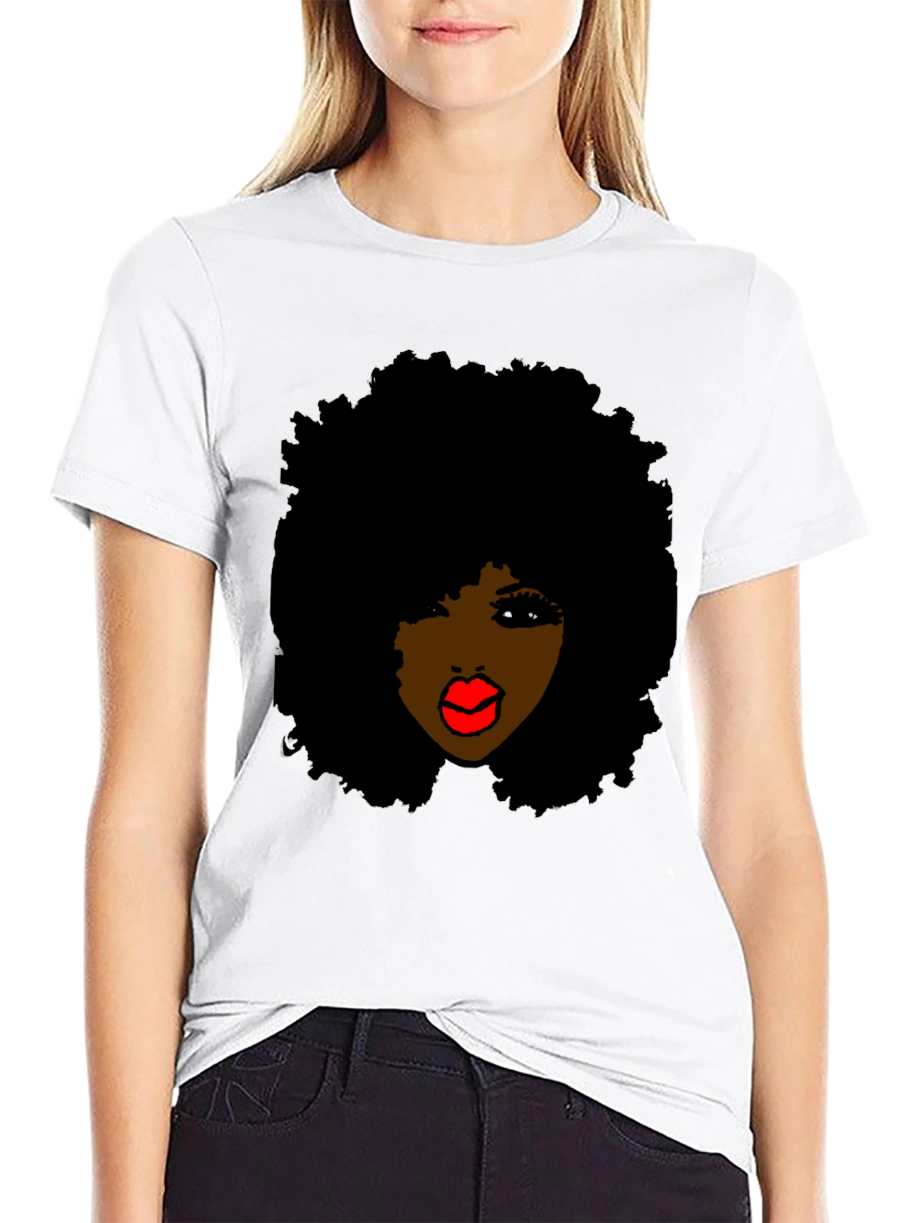 Afro Queen Graphic T-Shirt - Black Cotton Tee