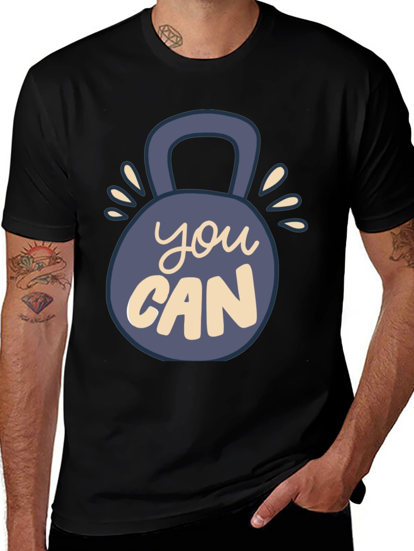 Motivational You Can Kettlebell Graphic T-Shirt