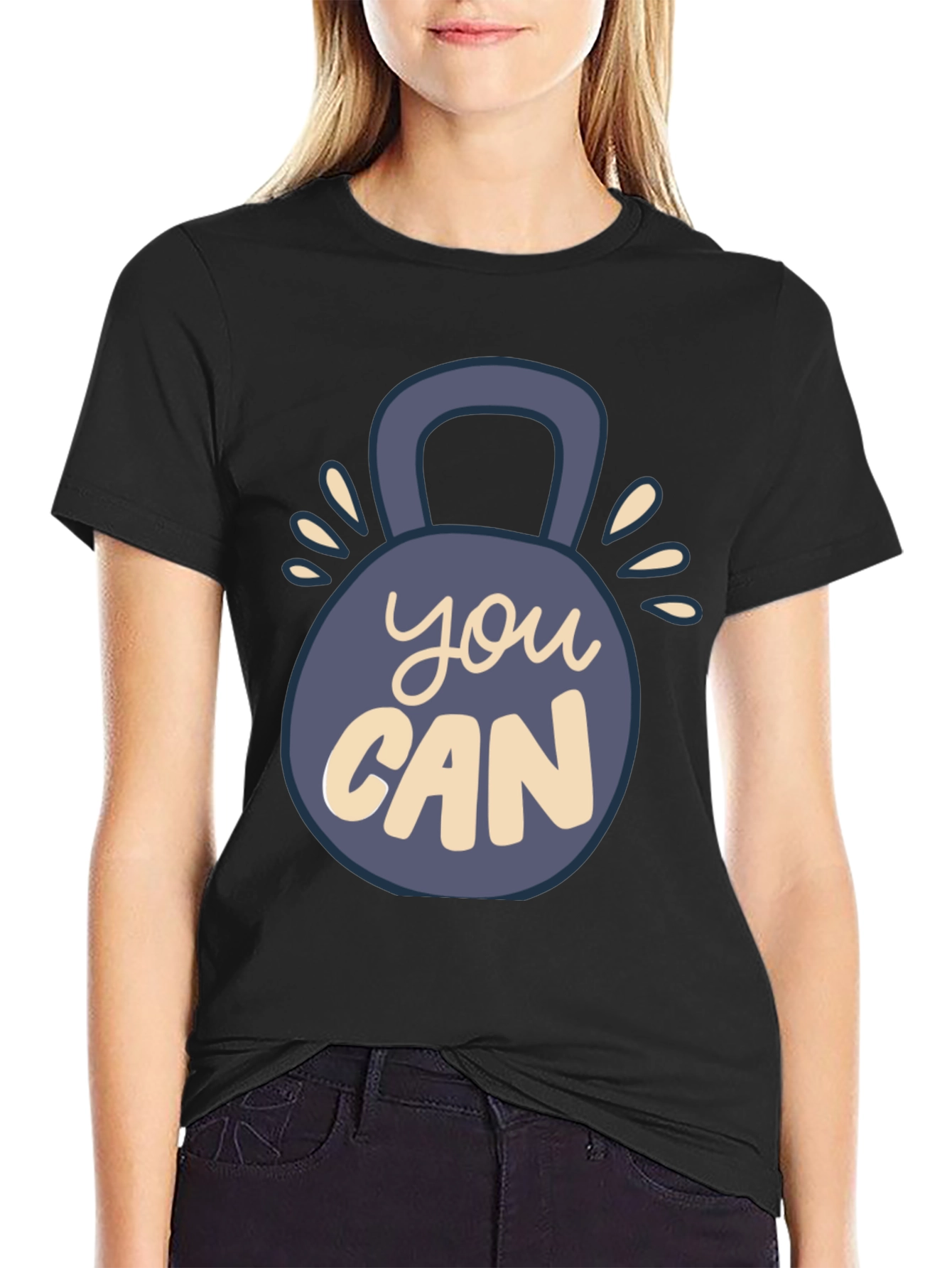 Motivational You Can Kettlebell Graphic T-Shirt