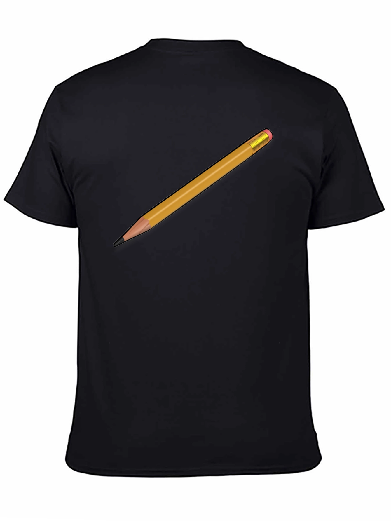 Pencil Graphic T-Shirt - Black Crew Neck