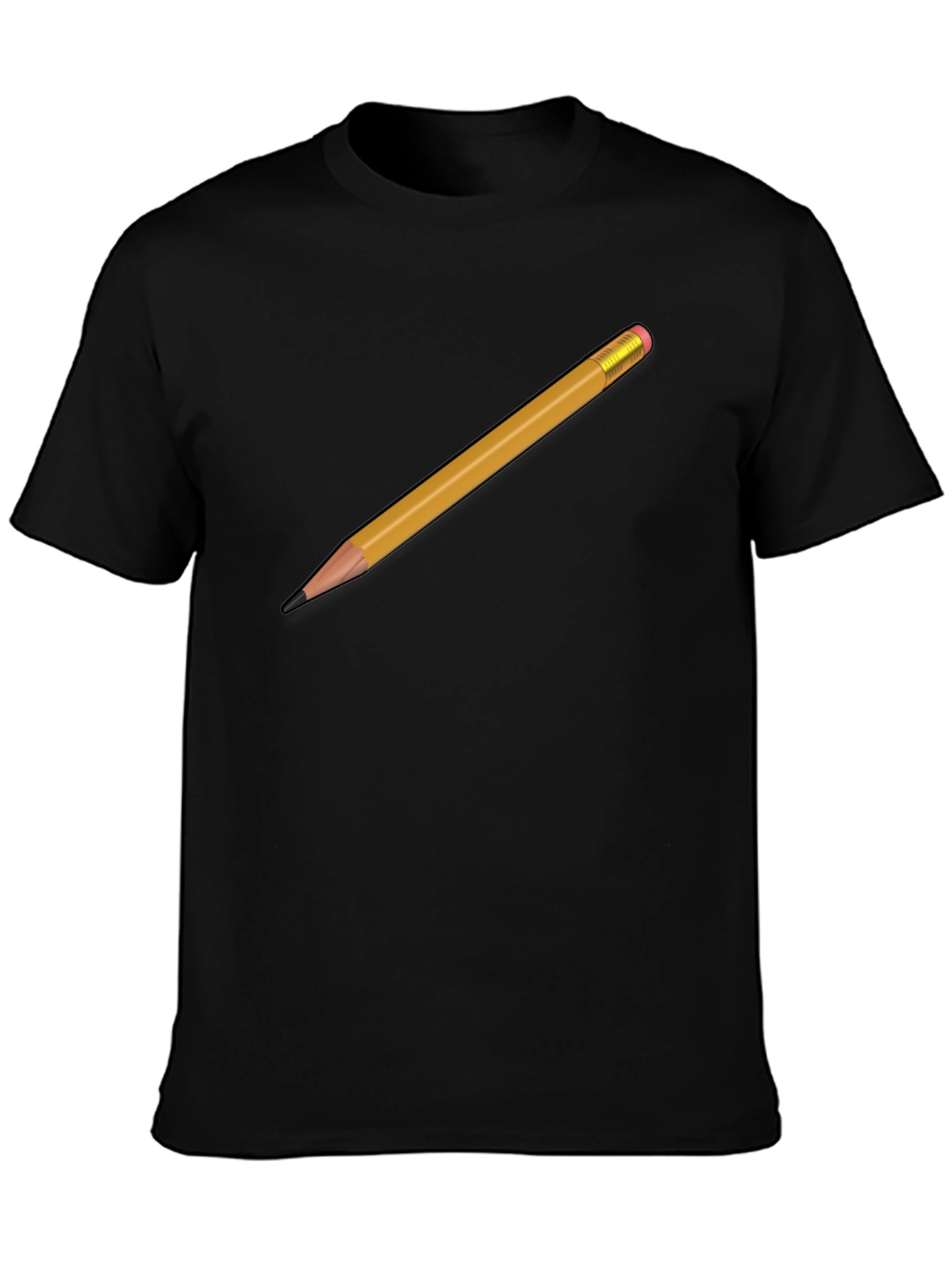 Pencil Graphic T-Shirt - Black Crew Neck