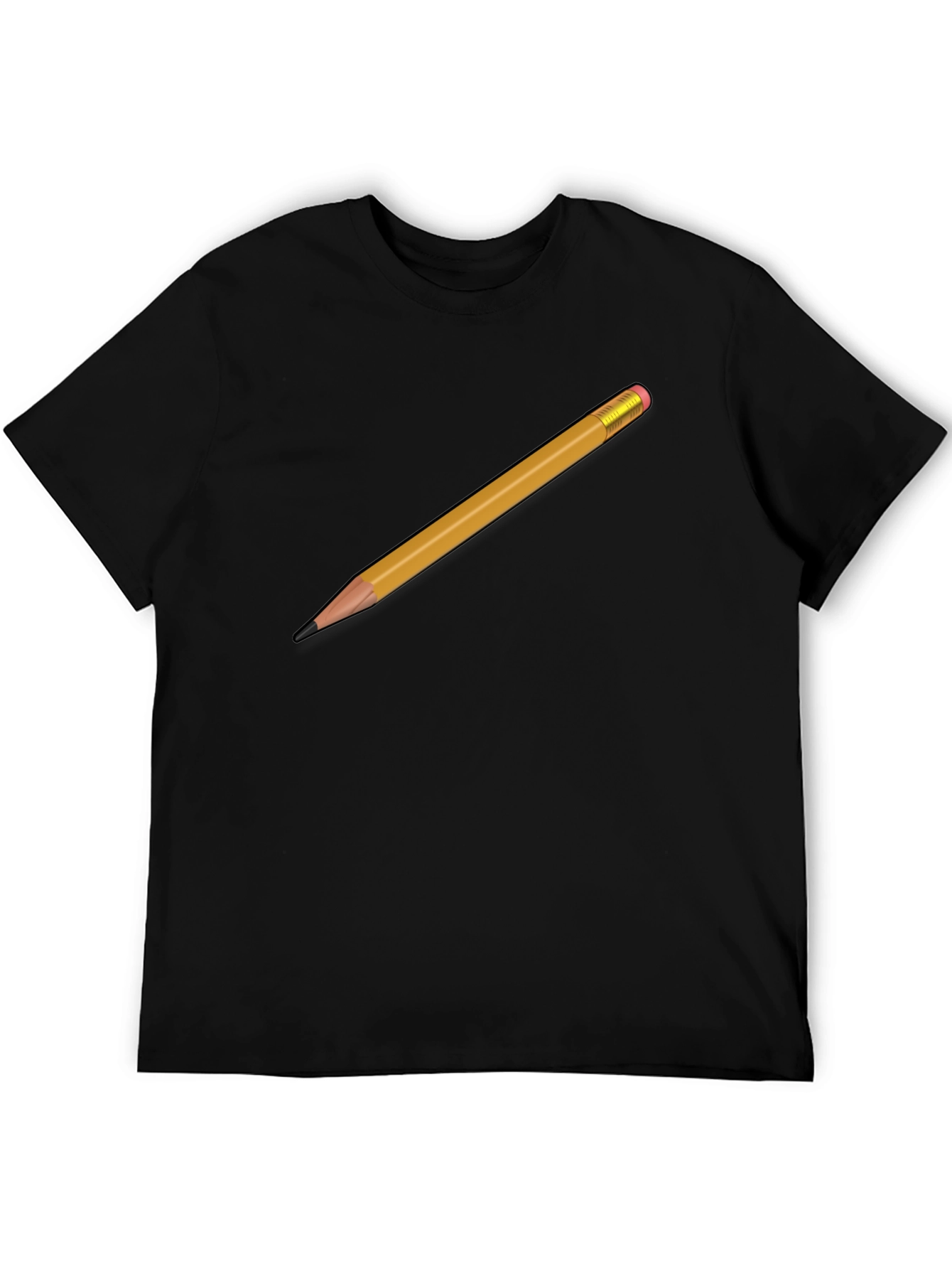 Pencil Graphic T-Shirt - Black Crew Neck