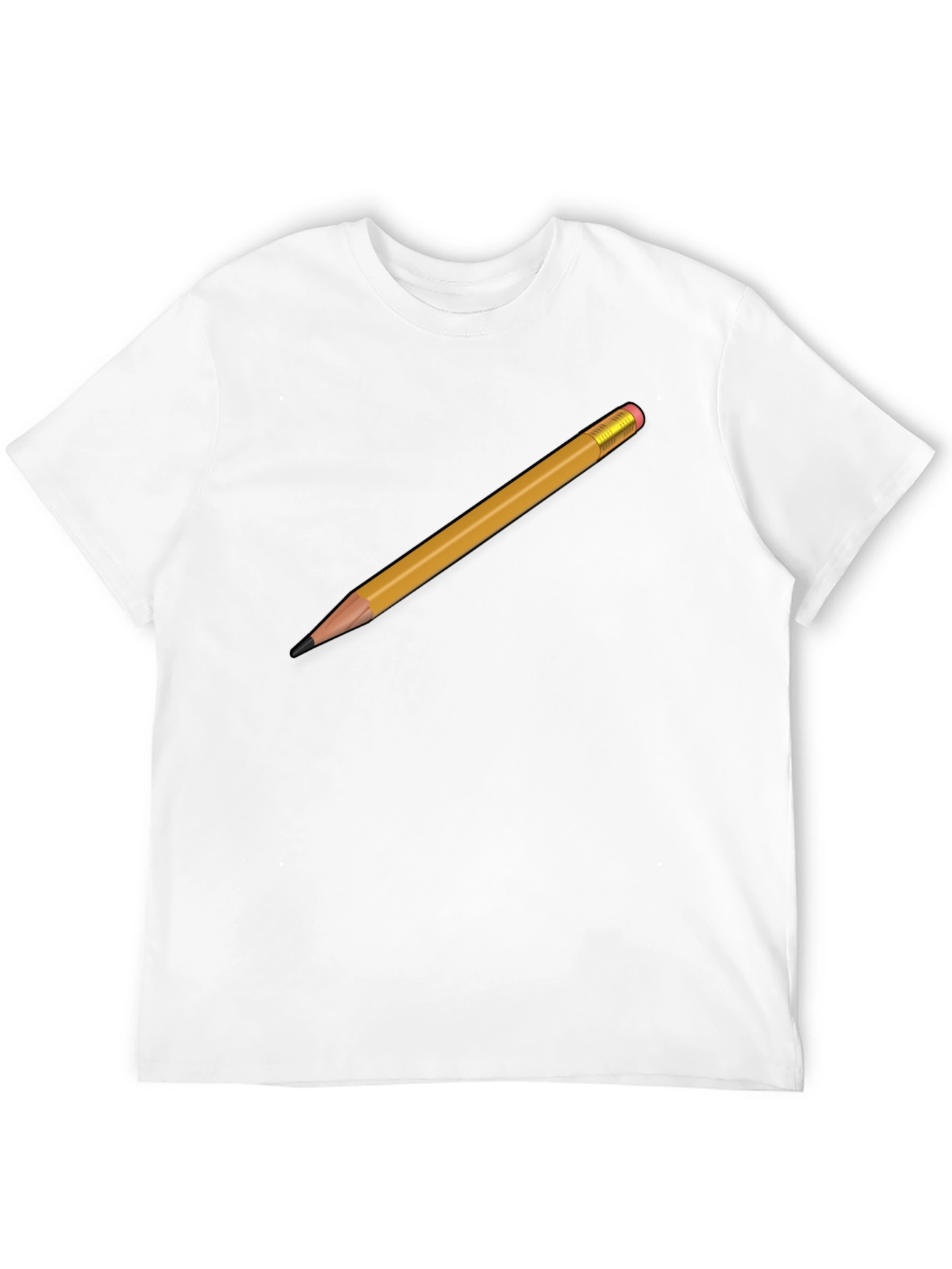 Pencil Graphic T-Shirt - Black Crew Neck