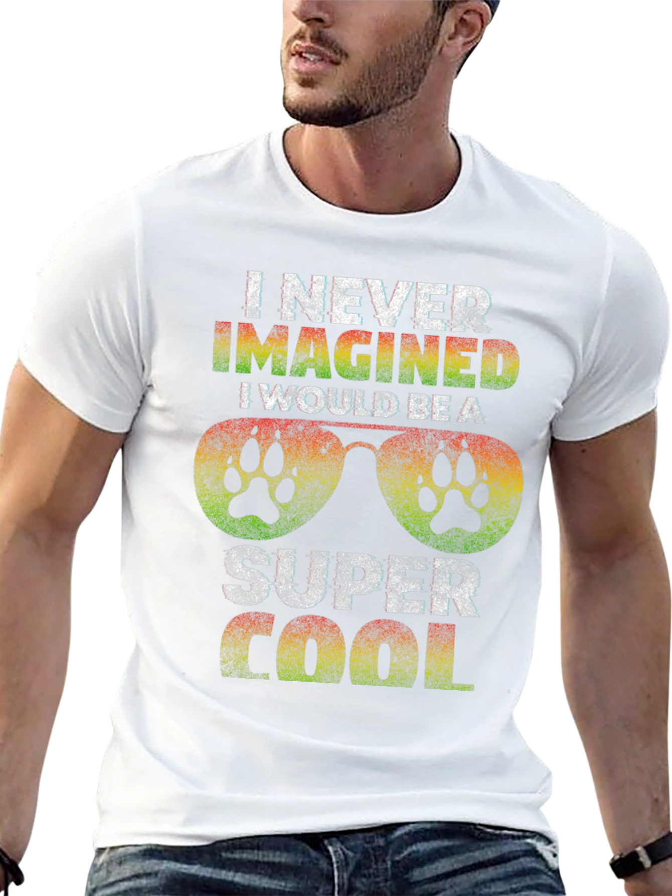 Super Cool Dog Paw Sunglasses Graphic Tee
