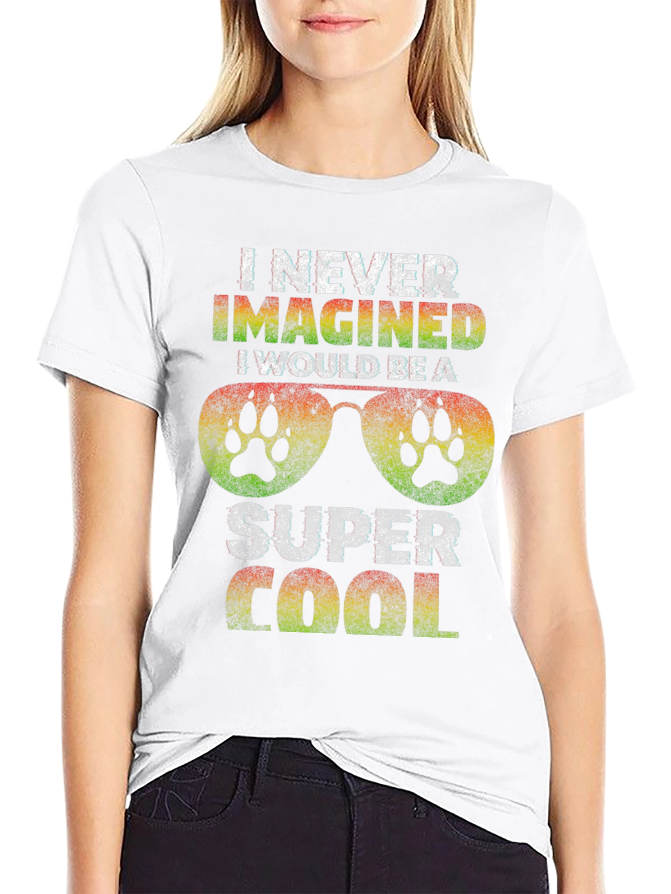 Super Cool Dog Paw Sunglasses Graphic Tee
