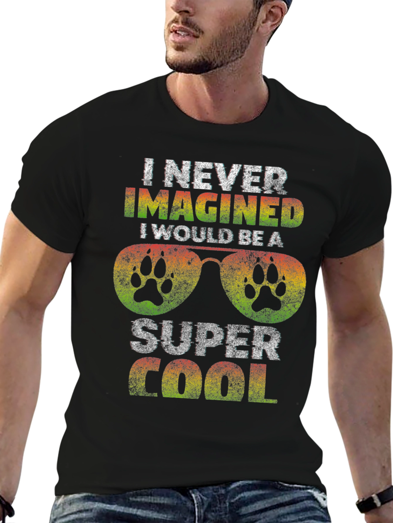 Super Cool Dog Paw Sunglasses Graphic Tee