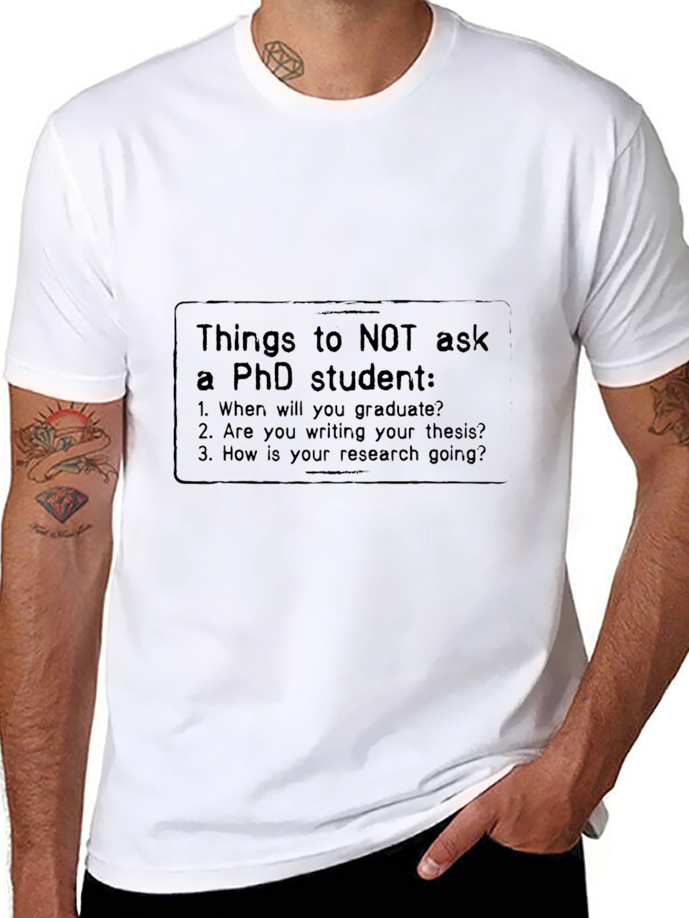 PhD Student Humor T-Shirt - Questions to Avoid