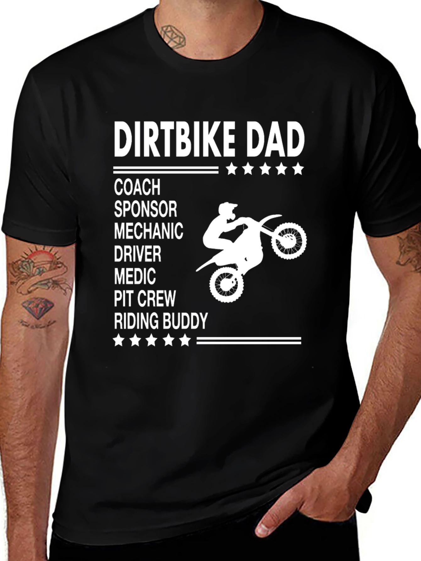 Dirtbike Dad Graphic Tee - Motocross Father T-Shirt