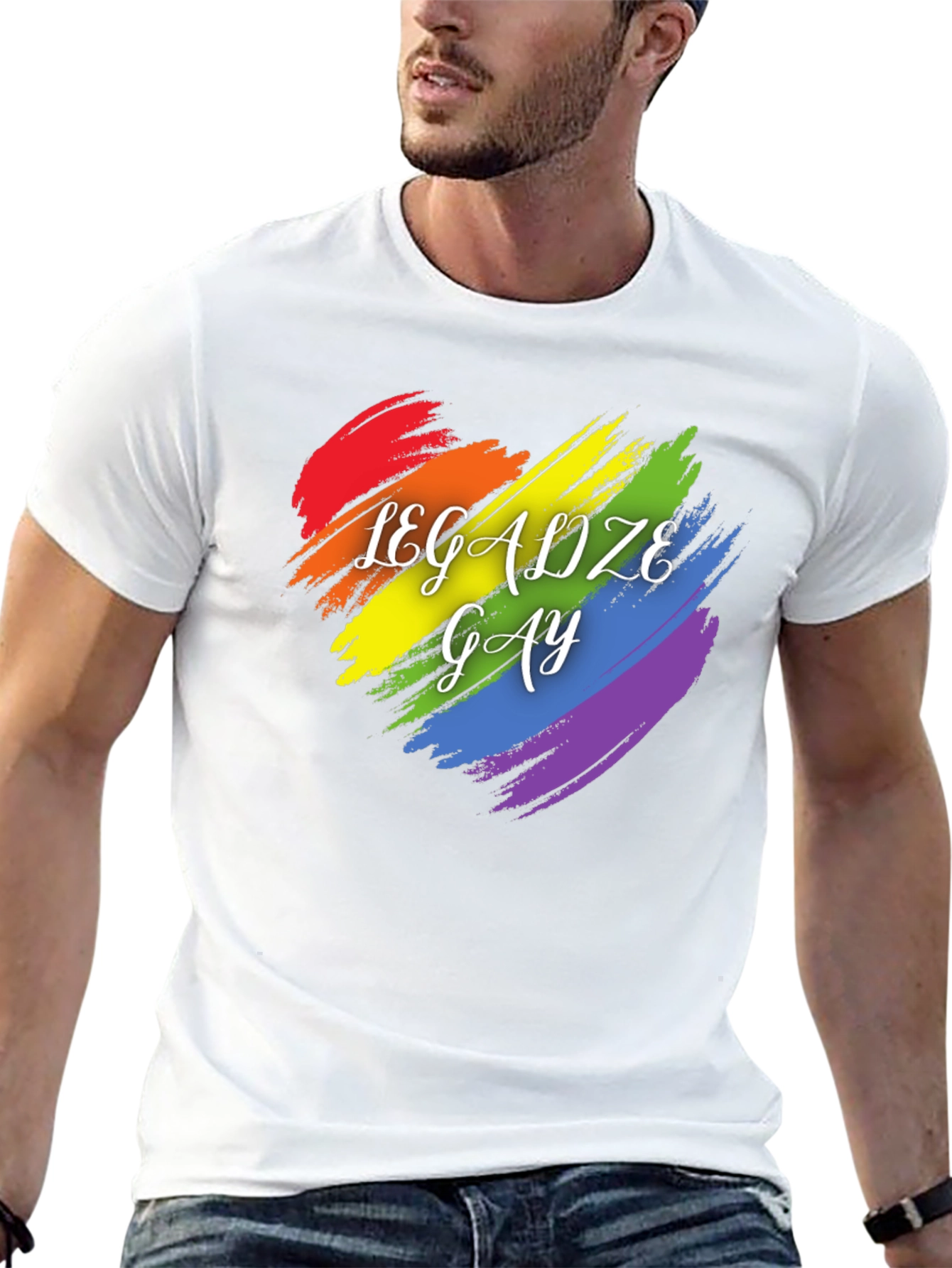 Legalize Gay Pride T-Shirt Rainbow Heart Tee