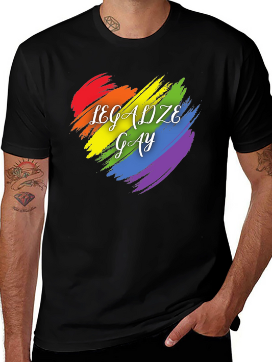 Legalize Gay Pride T-Shirt Rainbow Heart Tee