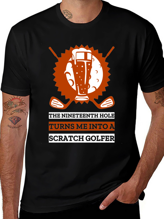 The Nineteenth Hole Scratch Golfer Black T-Shirt