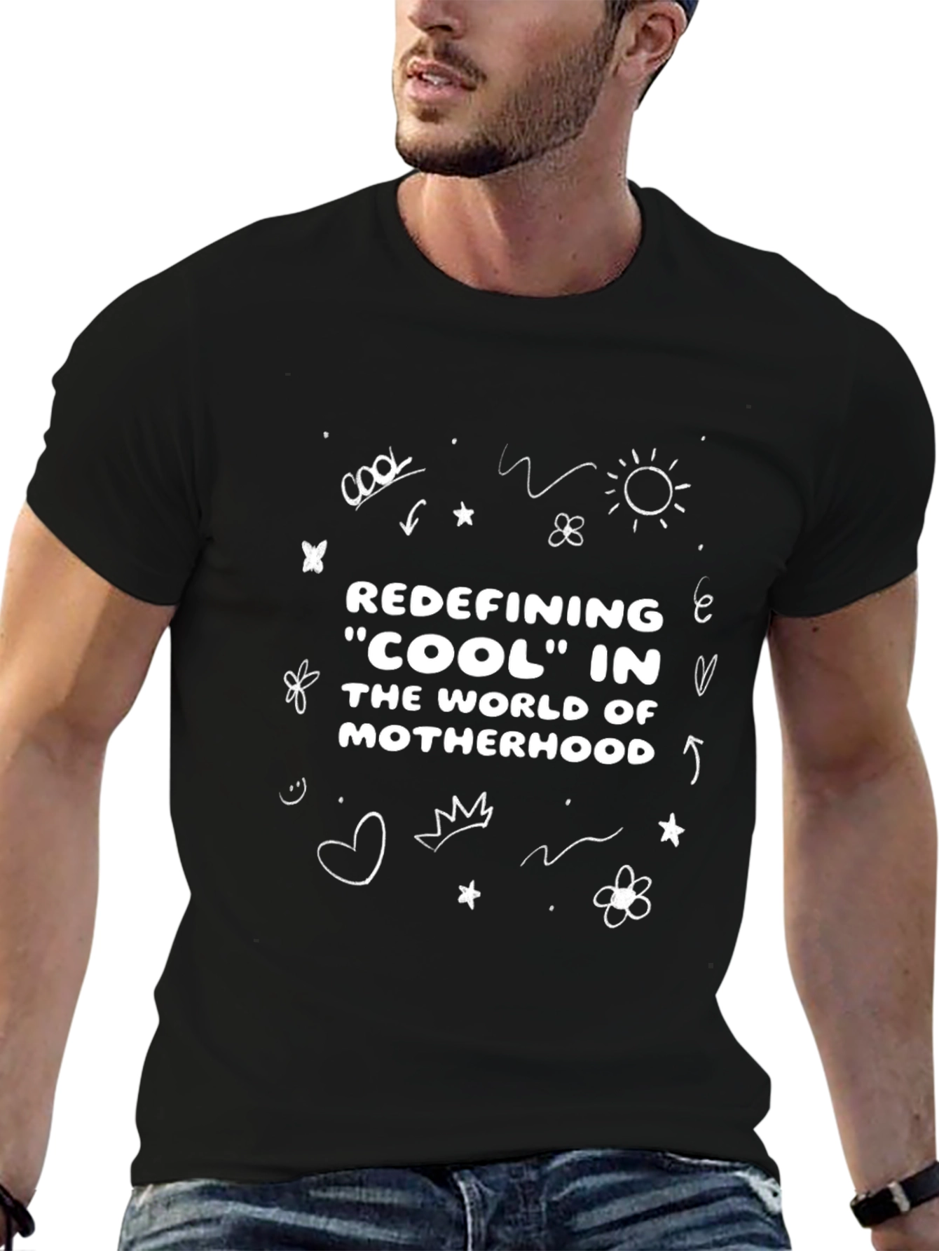 Redefining Cool Motherhood T-Shirt - Black Casual Tee