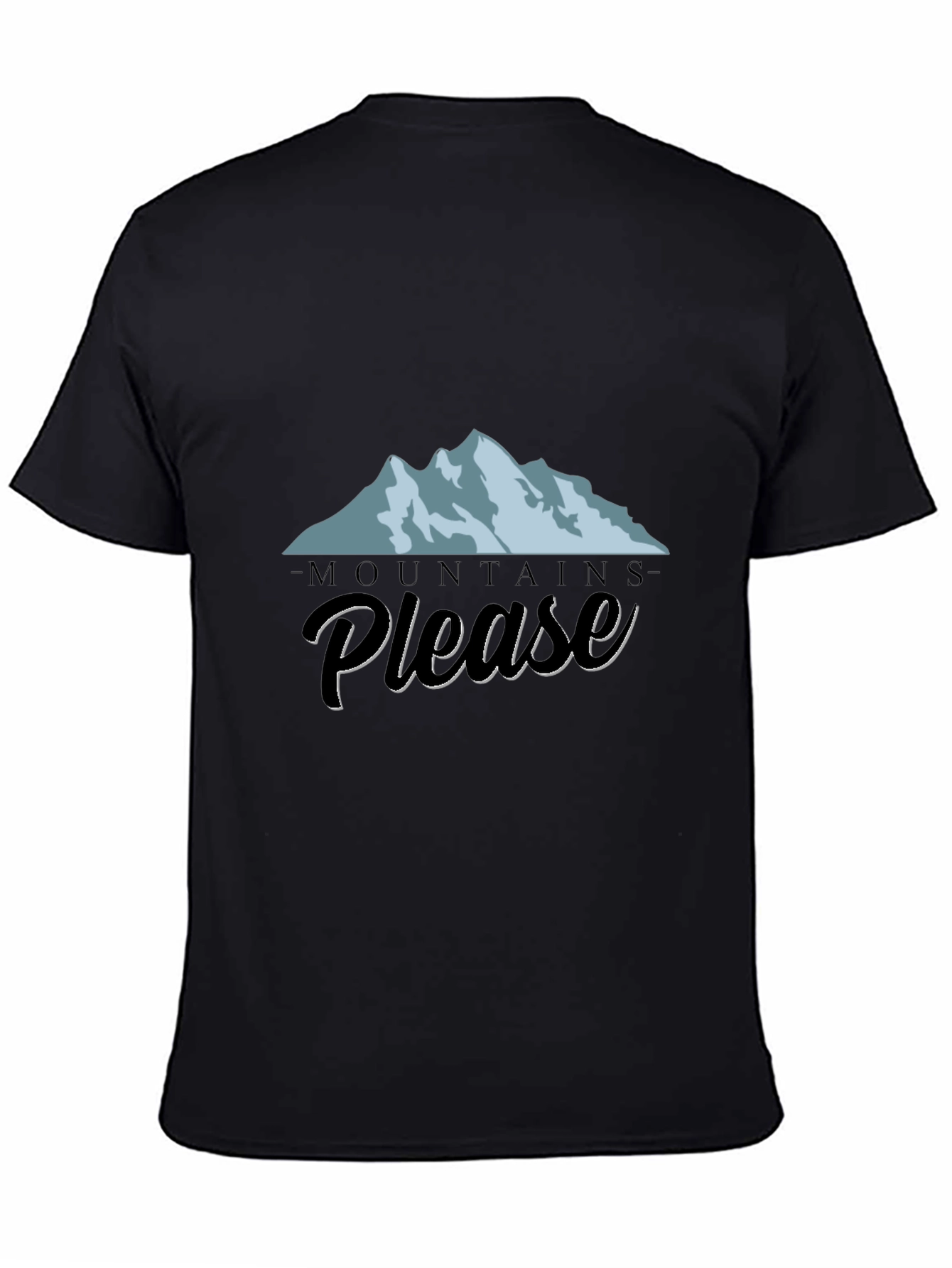Mountains Please Graphic Tee - Black Cotton T-Shirt