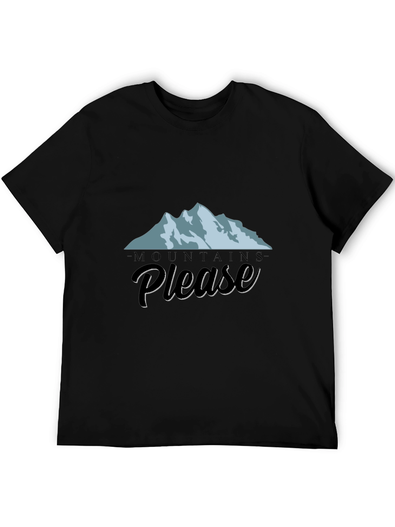 Mountains Please Graphic Tee - Black Cotton T-Shirt