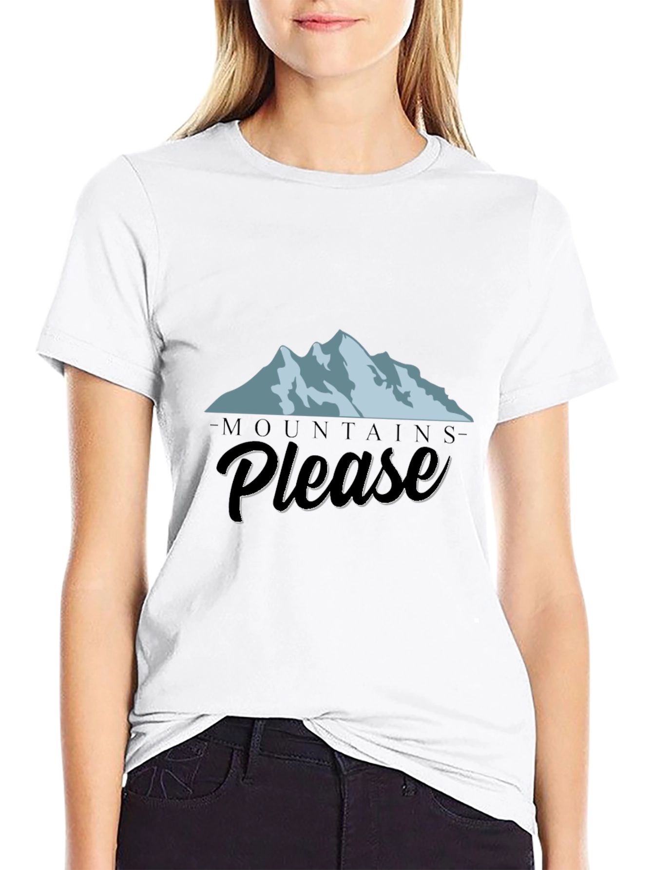 Mountains Please Graphic Tee - Black Cotton T-Shirt