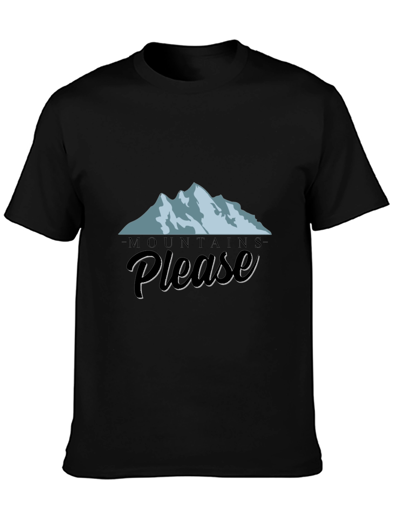 Mountains Please Graphic Tee - Black Cotton T-Shirt