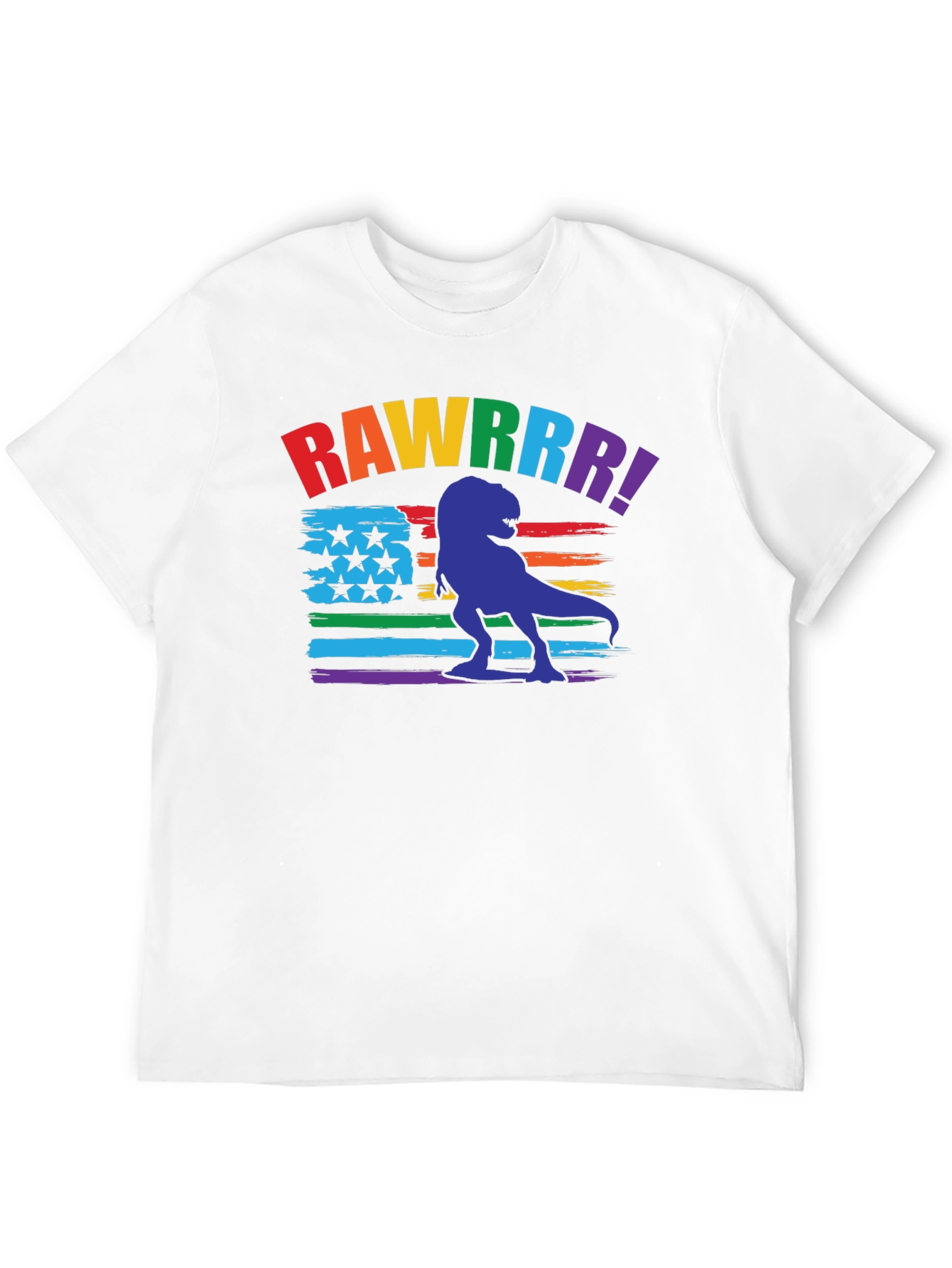 Rainbow Dinosaur Pride T-Shirt - RAWWWRR!