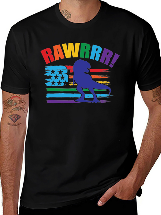 Rainbow Dinosaur Pride T-Shirt - RAWWWRR!