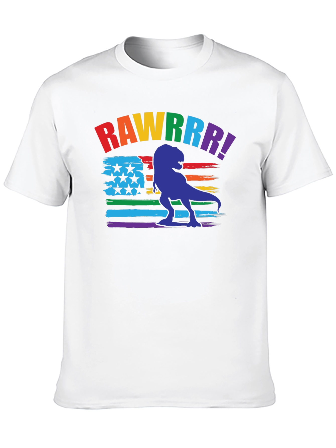 Rainbow Dinosaur Pride T-Shirt - RAWWWRR!