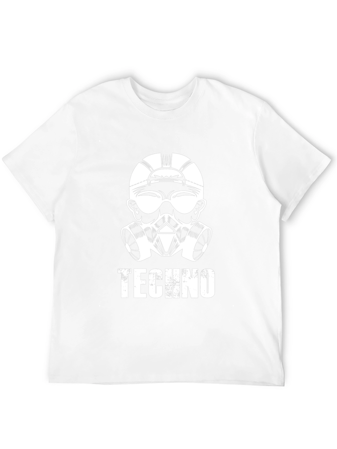 Techno Gas Mask Graphic Tee - Cool Music Shirt