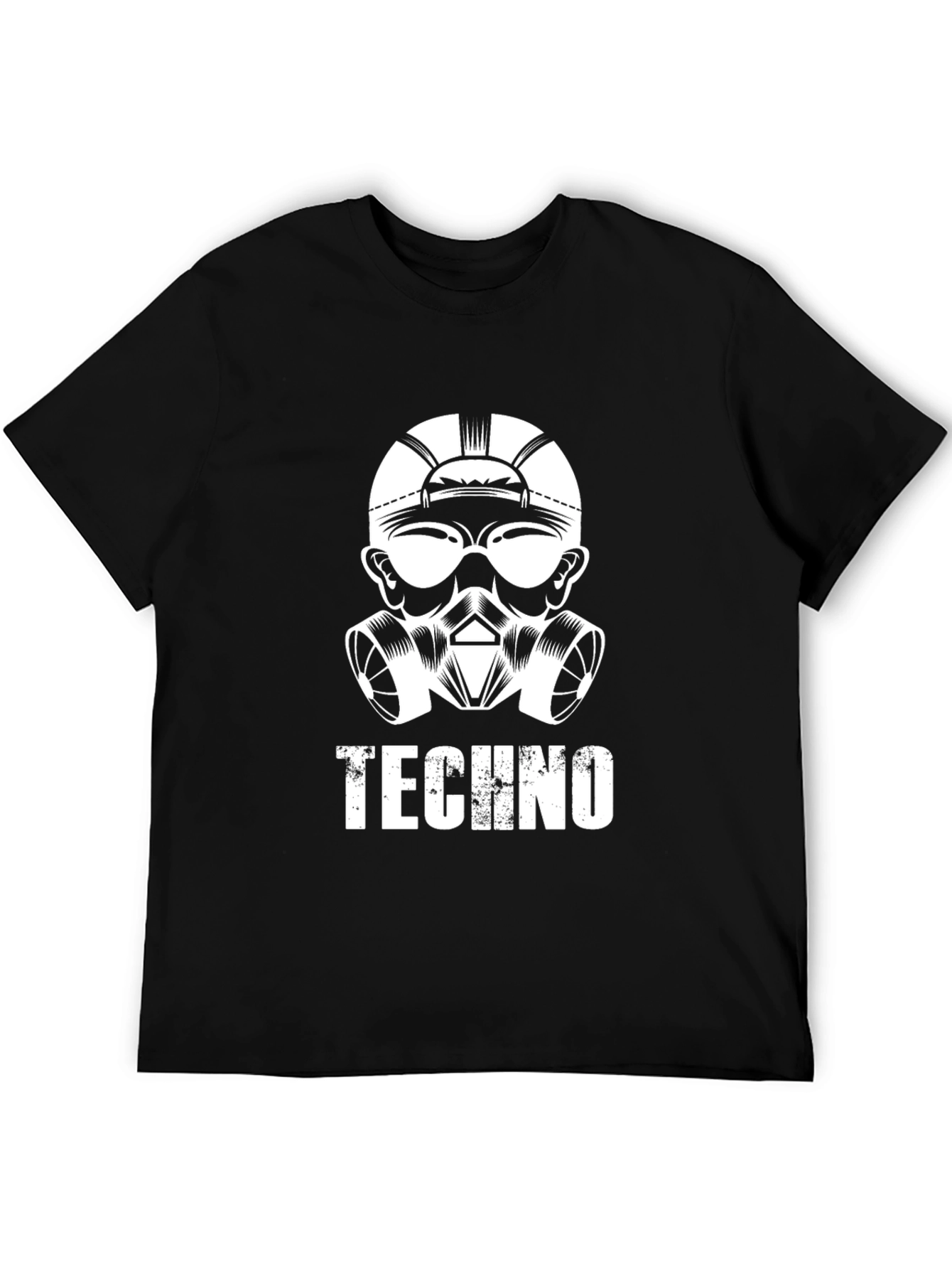 Techno Gas Mask Graphic Tee - Cool Music Shirt