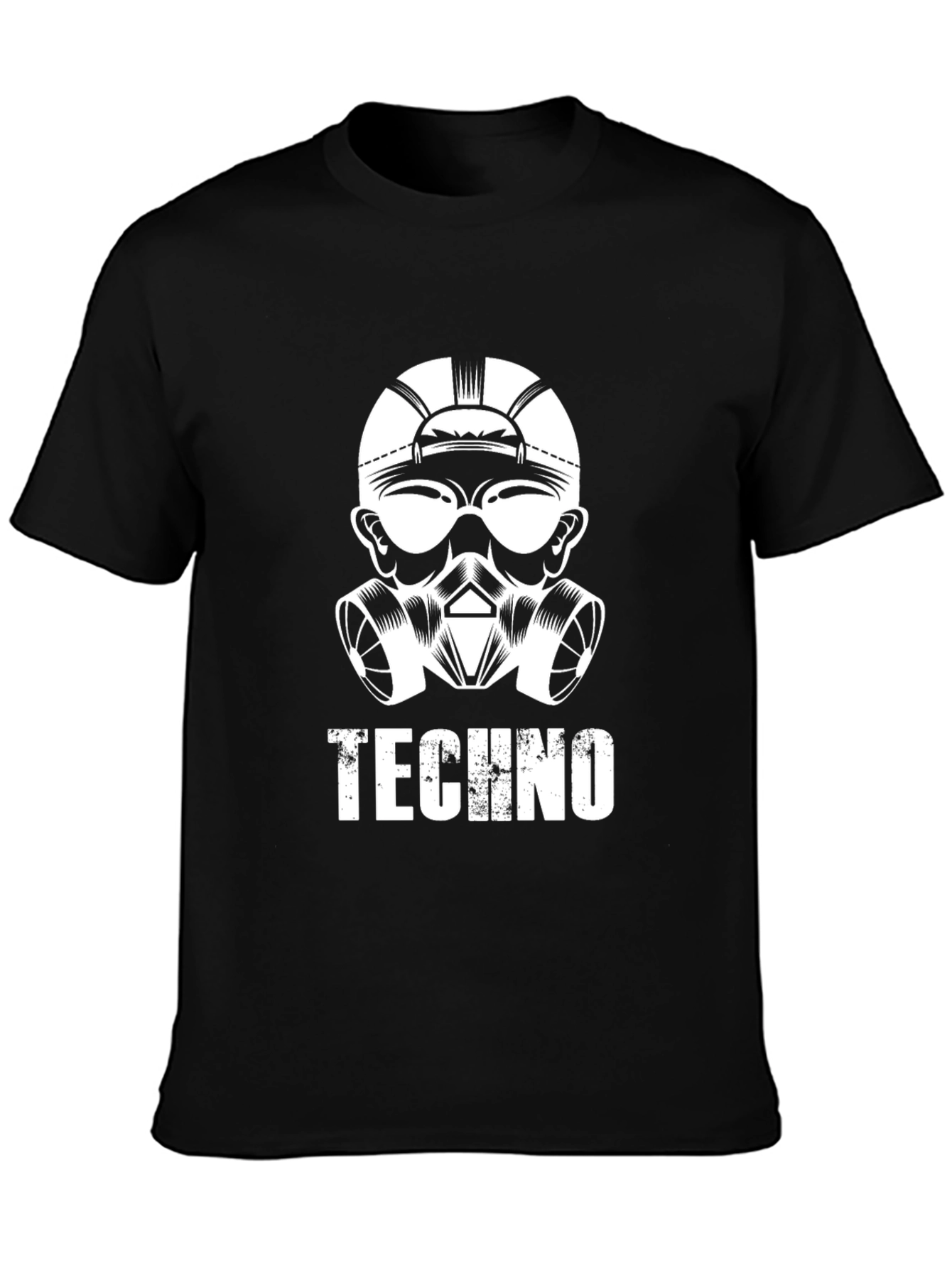 Techno Gas Mask Graphic Tee - Cool Music Shirt