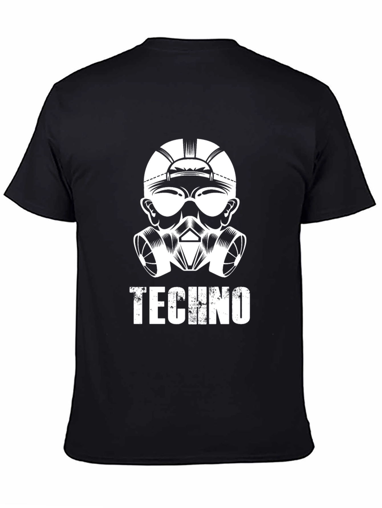 Techno Gas Mask Graphic Tee - Cool Music Shirt