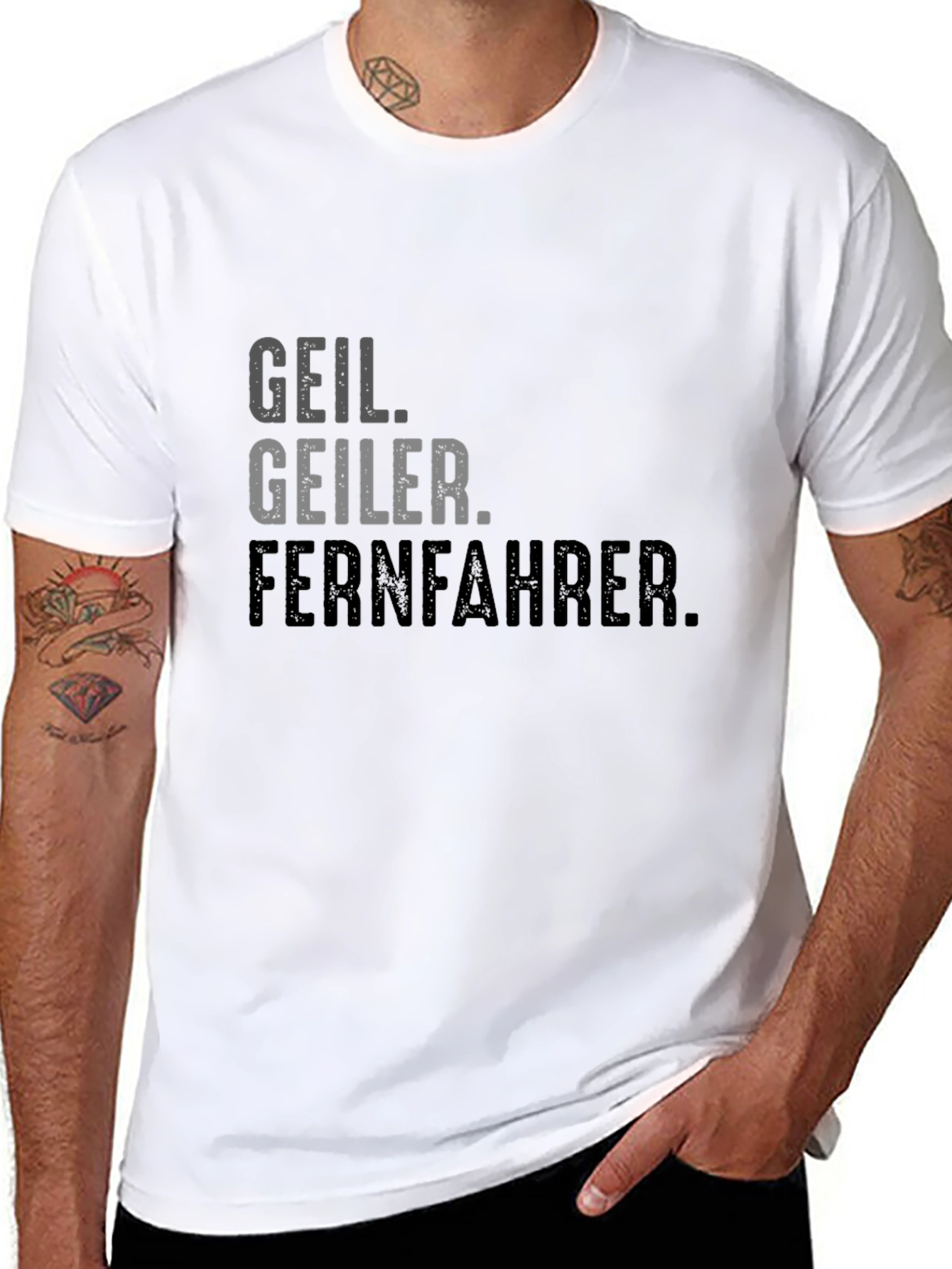 Geil Geiler Fernfahrer Black Graphic T-Shirt