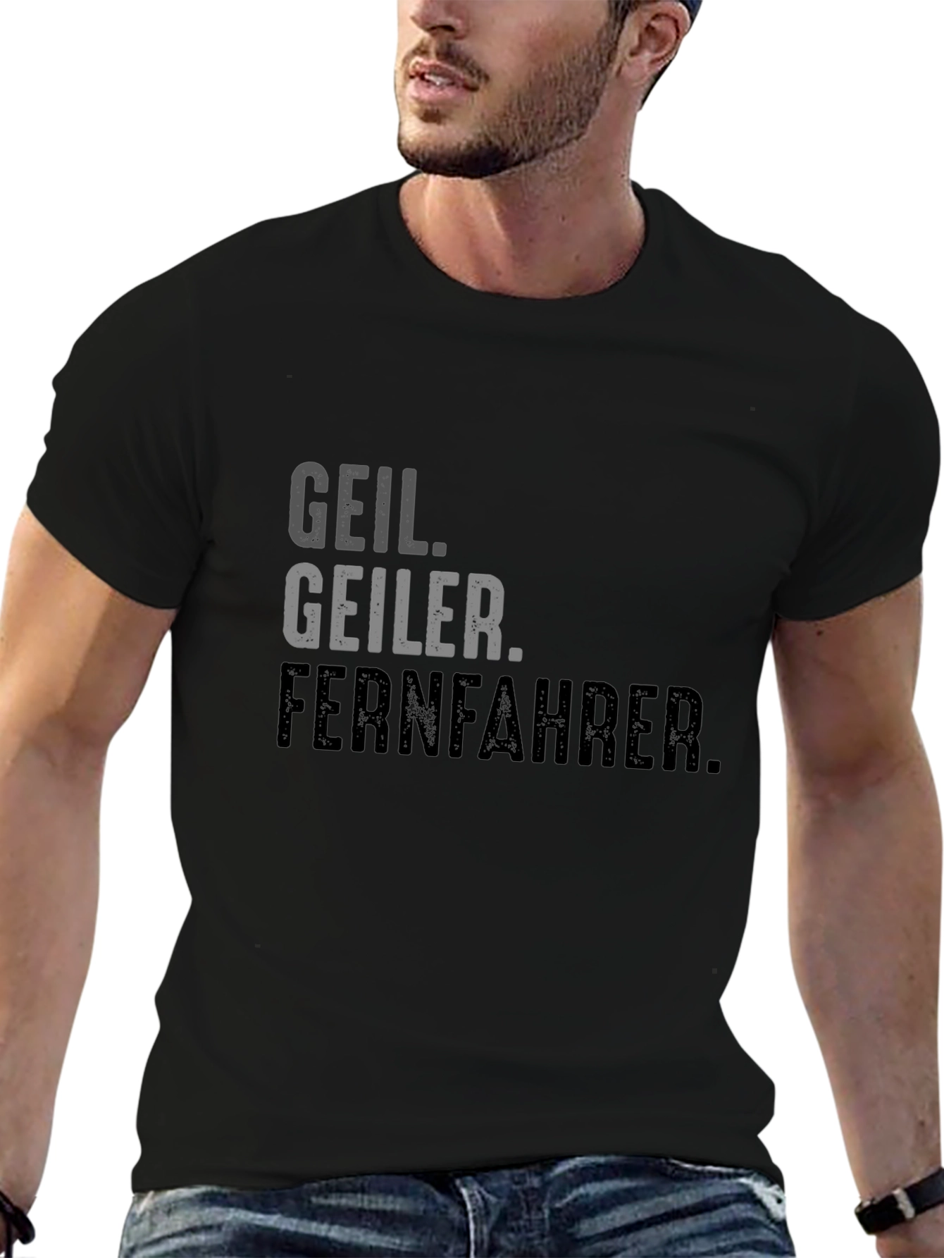 Geil Geiler Fernfahrer Black Graphic T-Shirt