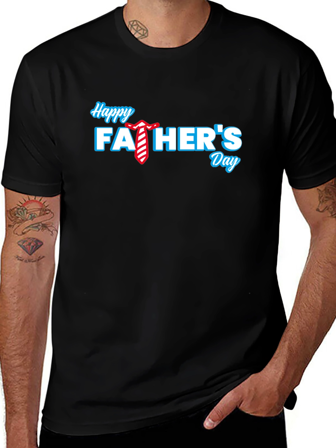Happy Fathers Day Black T-Shirt