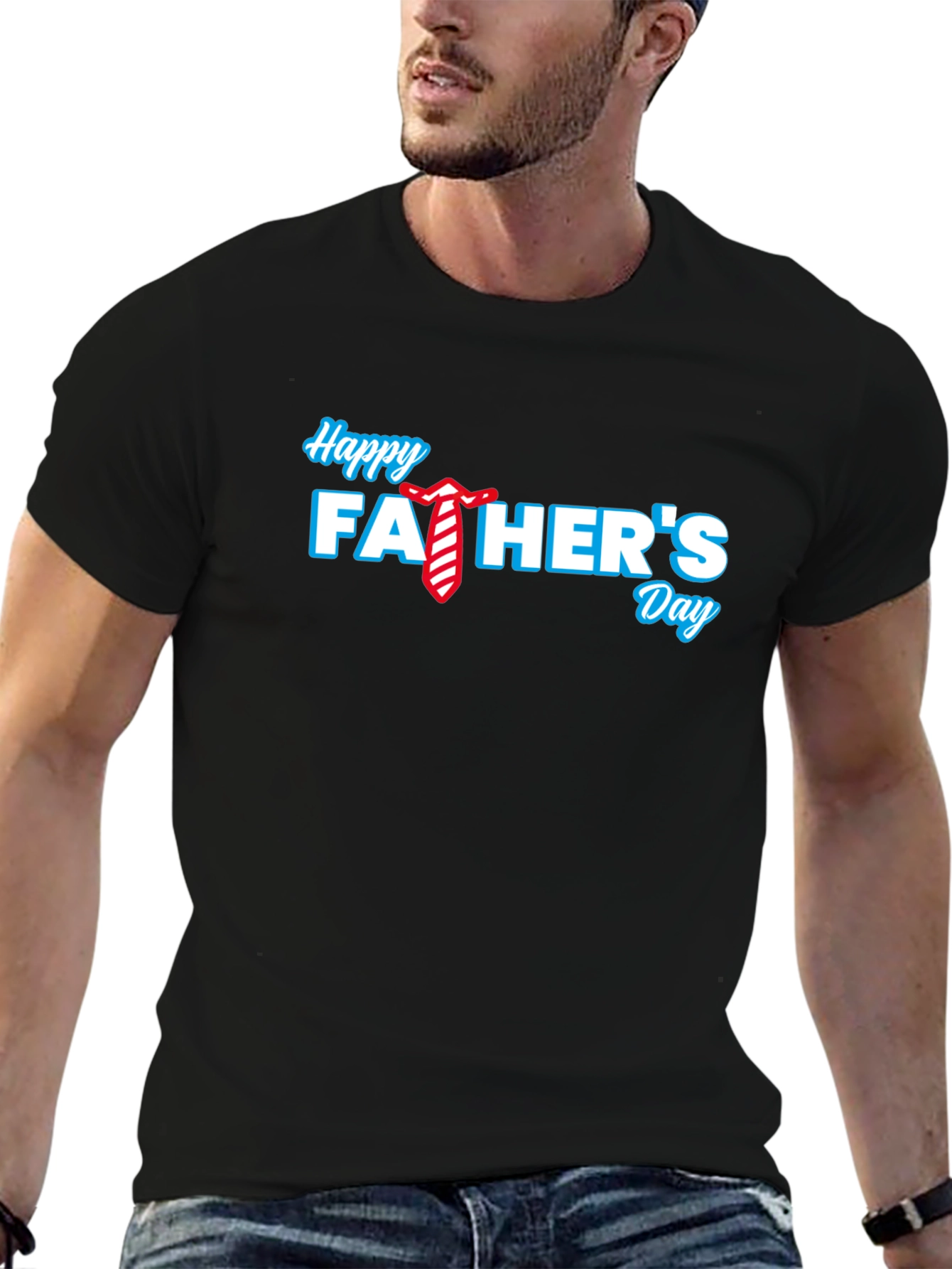 Happy Fathers Day Black T-Shirt