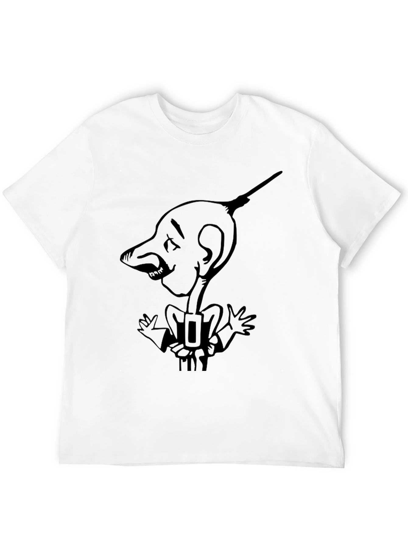 Cartoon Man Graphic Black T-Shirt