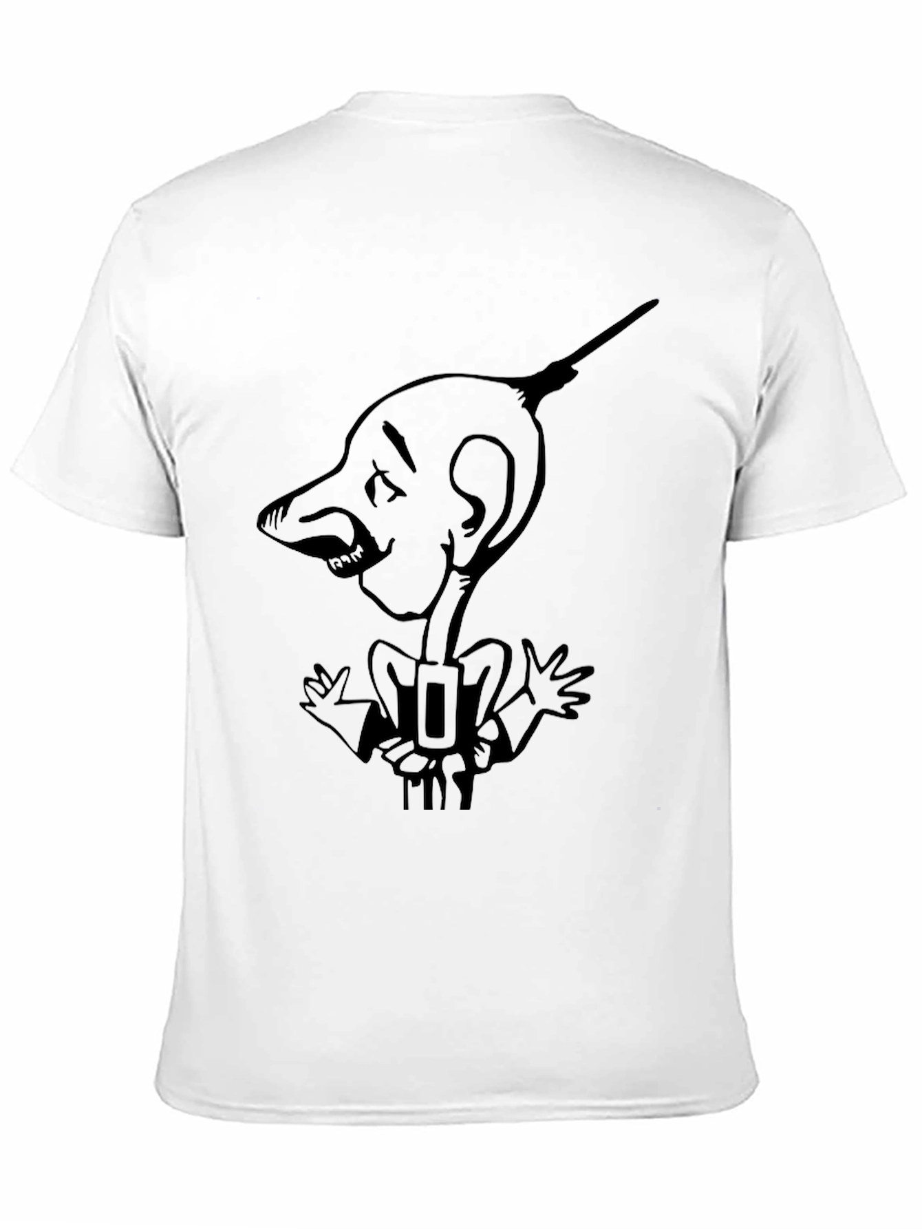 Cartoon Man Graphic Black T-Shirt